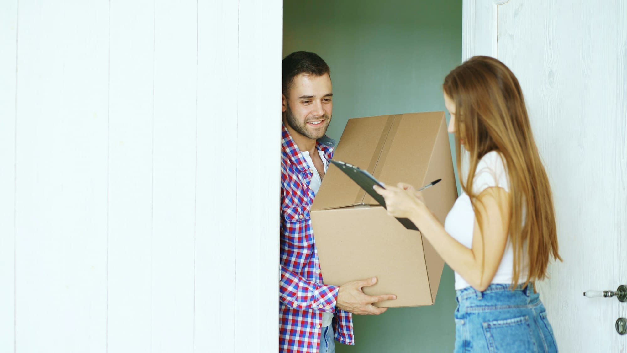 A parcel signed for at the door
